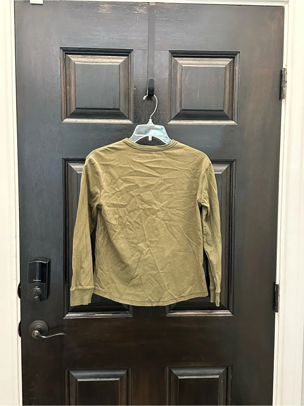 GAP Kids Long-Sleeve Pocket Tee - Olive Size 10
